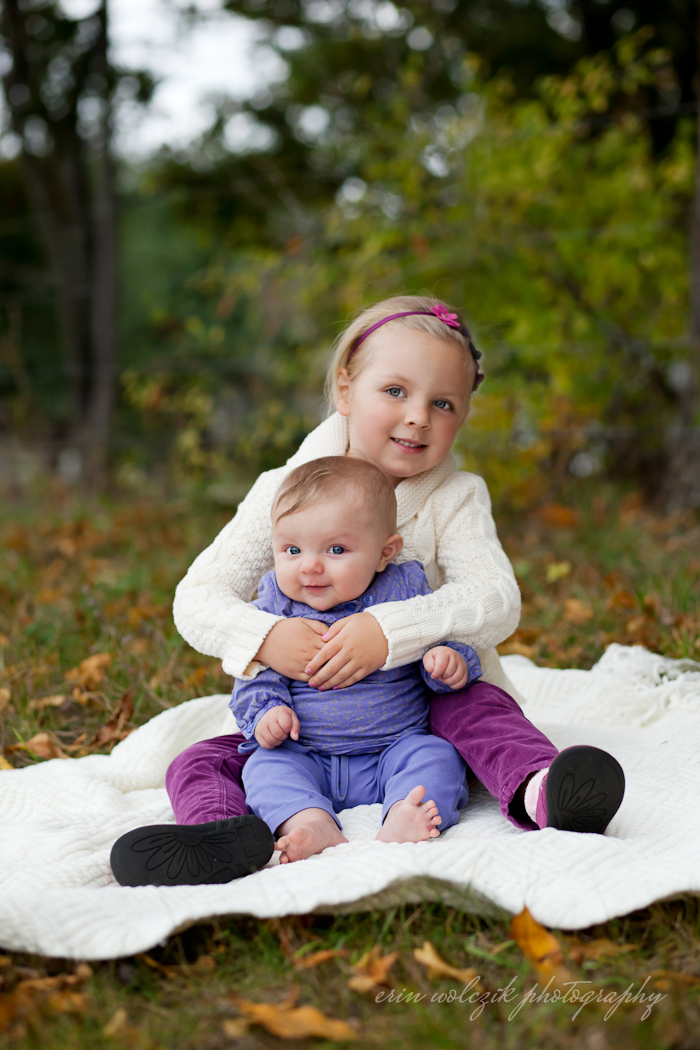 sisters in the leaves . fall photography ~ westborough, ma