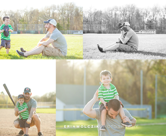 father and son playing baseball . family photographer ~ holliston, ma