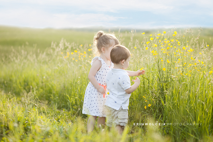 siblings picking flowers . child photographer . holliston, ma