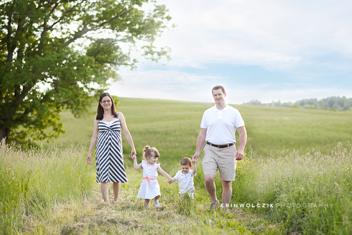 family in a field . summer photographer ~ holliston, ma