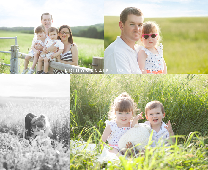 family in a field . summer photographer ~ holliston, ma