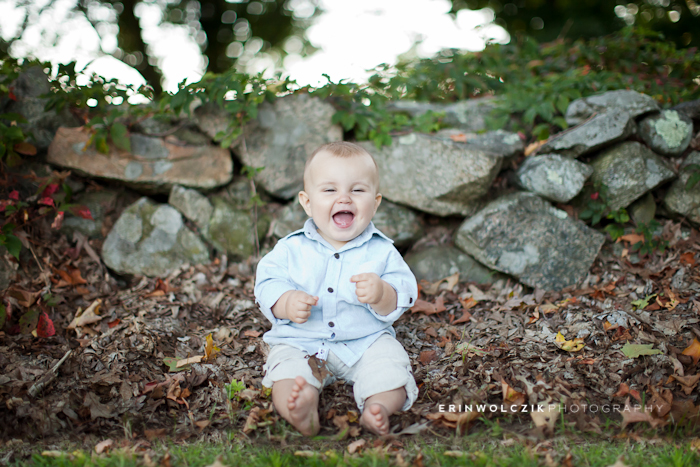 baby boy in the leaves ~ Westborough, MA