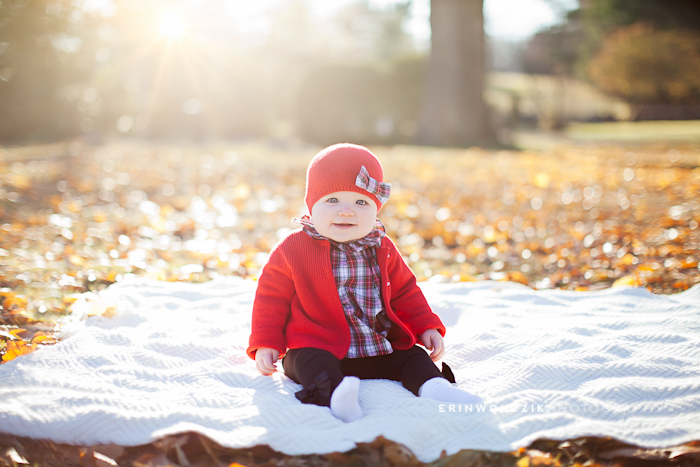 6-month-old holiday photos ~ Minute Man Park, Concord, MA