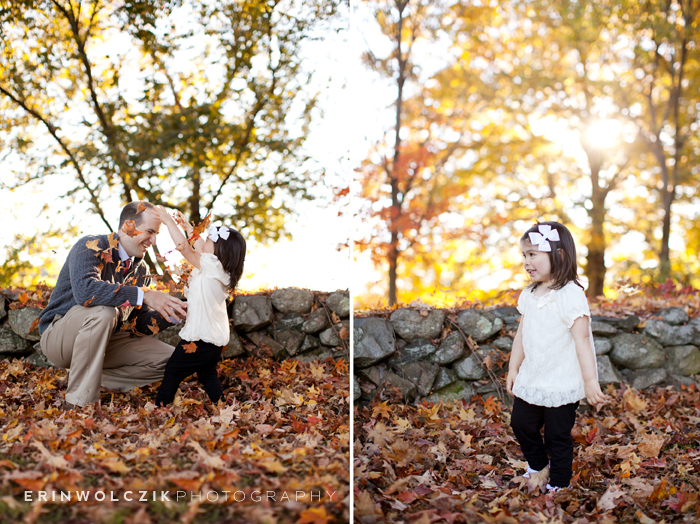 playing in leaves with dad ~ chestnut hill farm, southborough