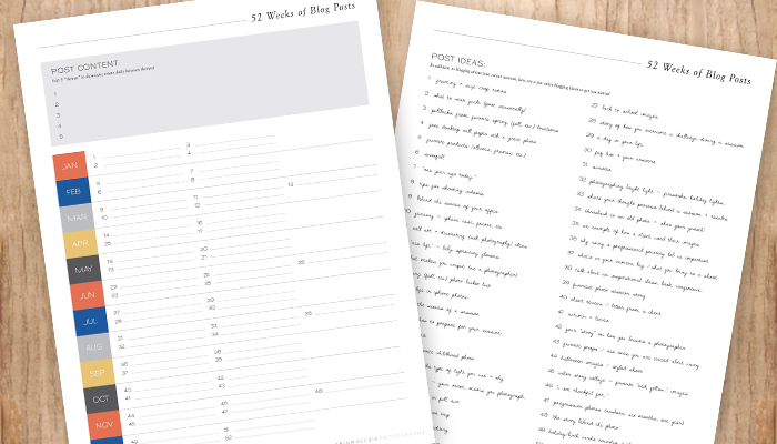 52 Week Blog Planning PDF